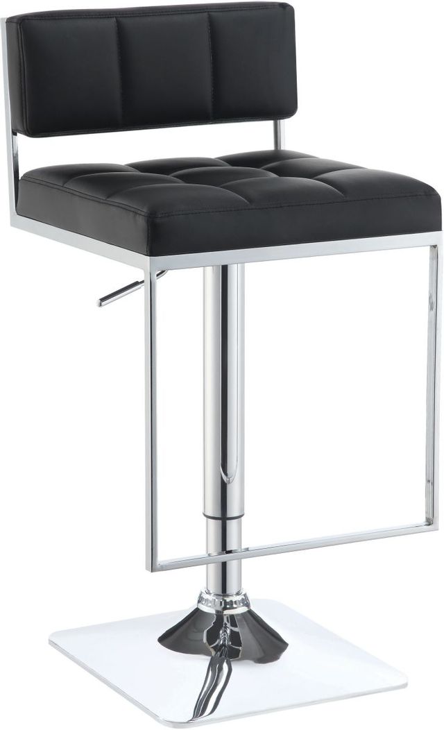 Coaster® Alameda Chrome/Black Adjustable Bar Stool