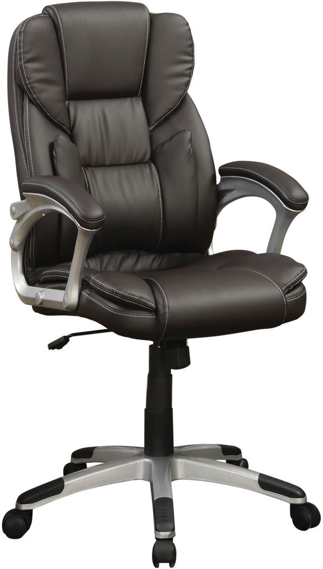 Coaster® Kaffir Brown/Silver Adjustable Height Office Chair Dark