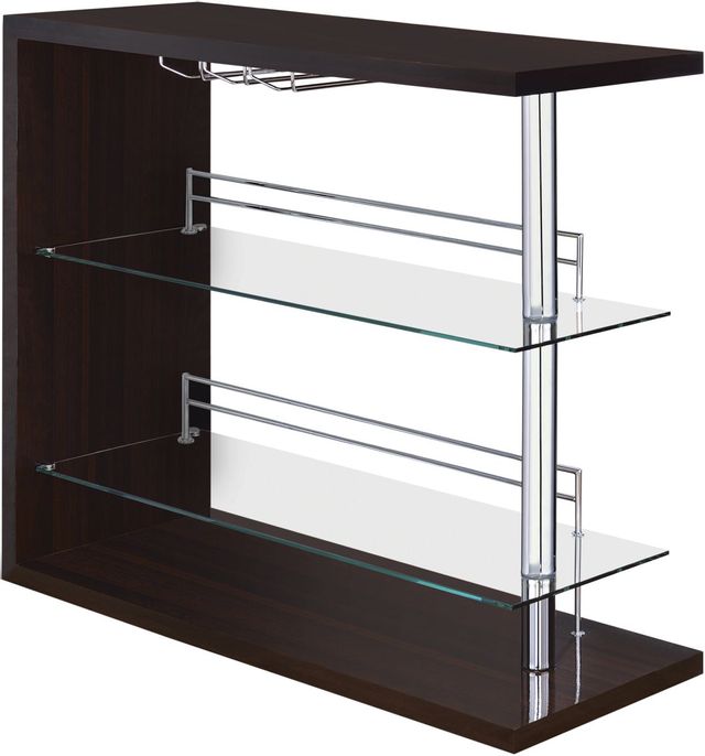 Coaster® Glossy Cappuccino Rectangular 2-Shelf Bar Unit