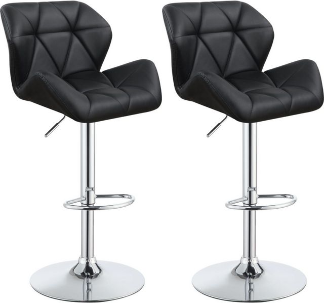 Coaster® Berrington 2-Piece Chrome/Black Adjustable Stools
