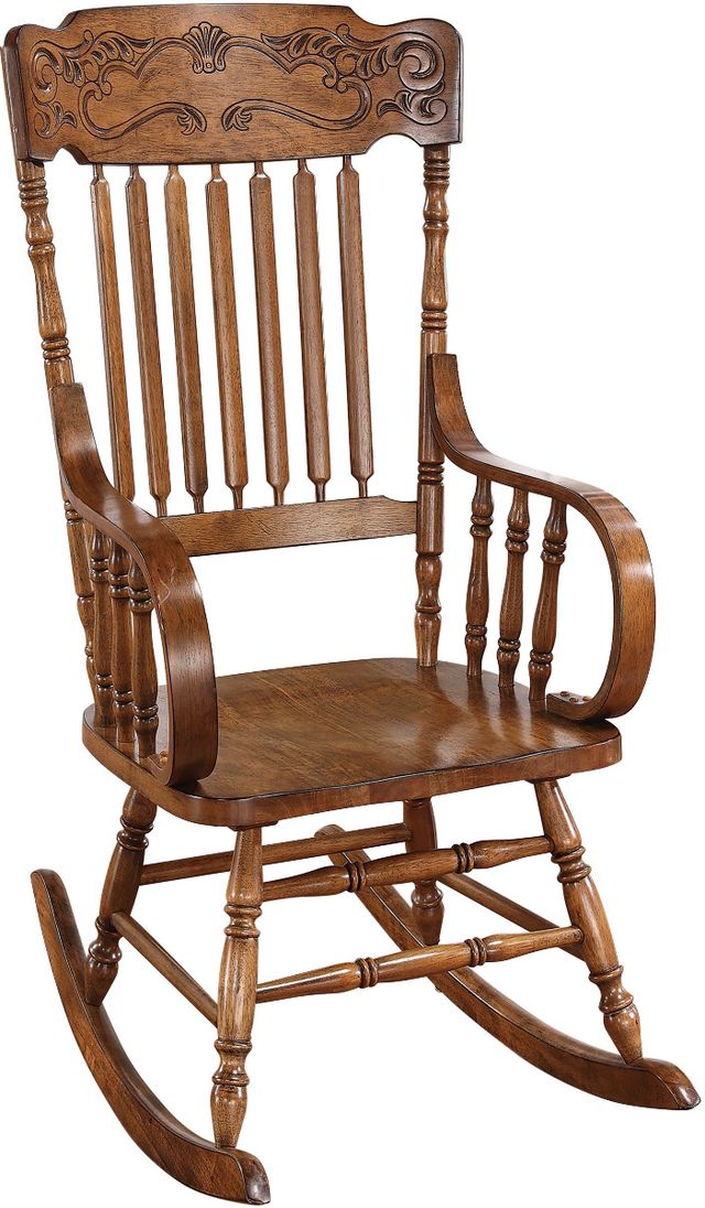Coaster® Sara Warm Brown Back Rocking Chair