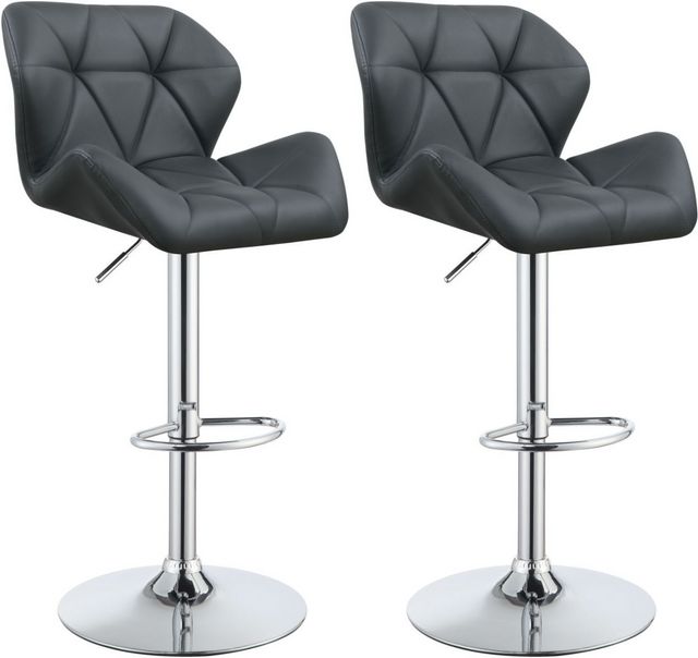 Coaster® Berrington 2-Piece Chrome/Grey Adjustable Stools