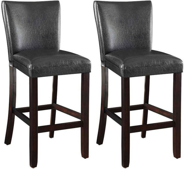 Coaster® Alberton 2-Piece Black/Cappuccino Upholstered Bar Stools