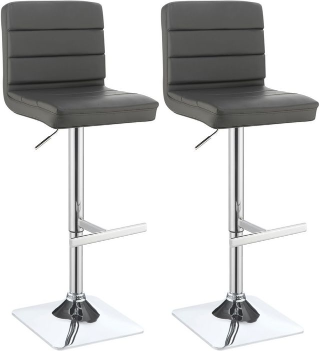 Coaster® Bianca 2-Piece Grey/Chrome Adjustable Stools