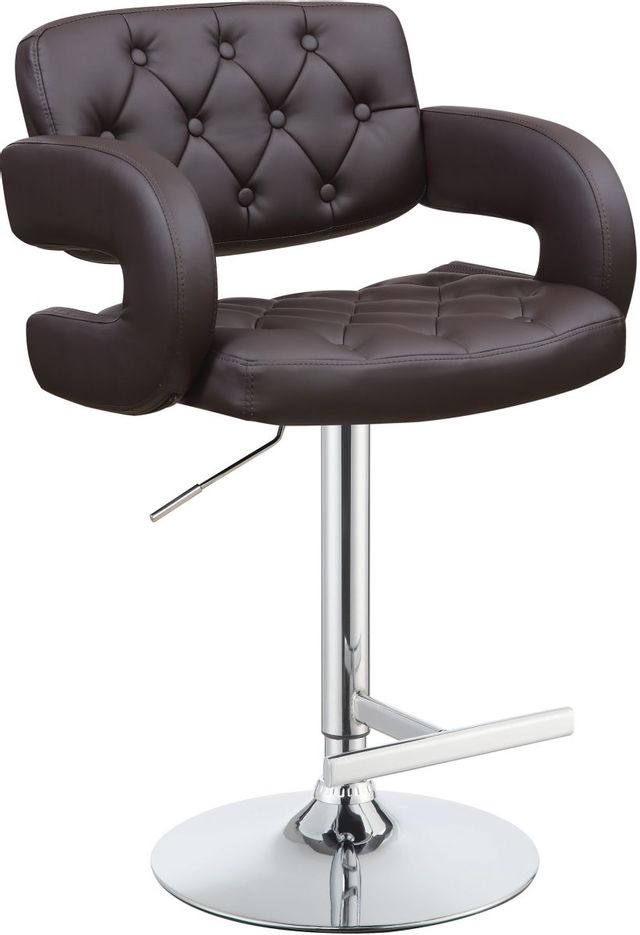 Coaster® Brandi Chrome/Brown Adjustable Stool
