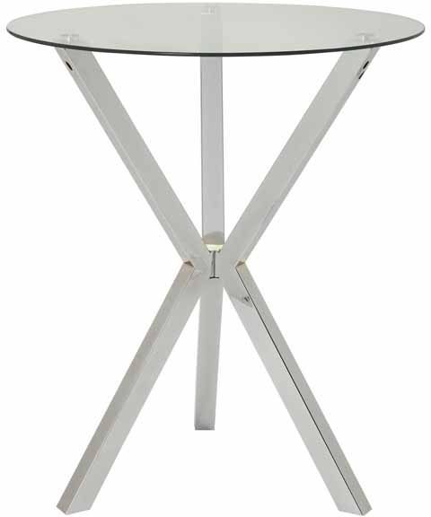 Coaster® Chrome Round Glass Top Bar Table Chrome