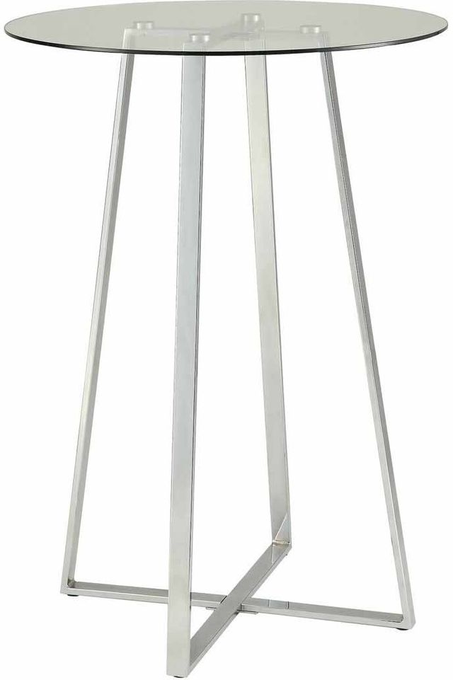 Coaster® Chrome Round Glass Top Bar Table