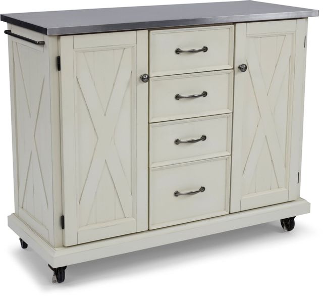 homestyles® Bay Lodge Off-White/Salt-and-Pepper Granite Kitchen Cart