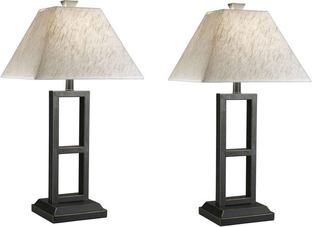Signature Design by Ashley® Deidra Set of 2 Black Metal Table Lamps