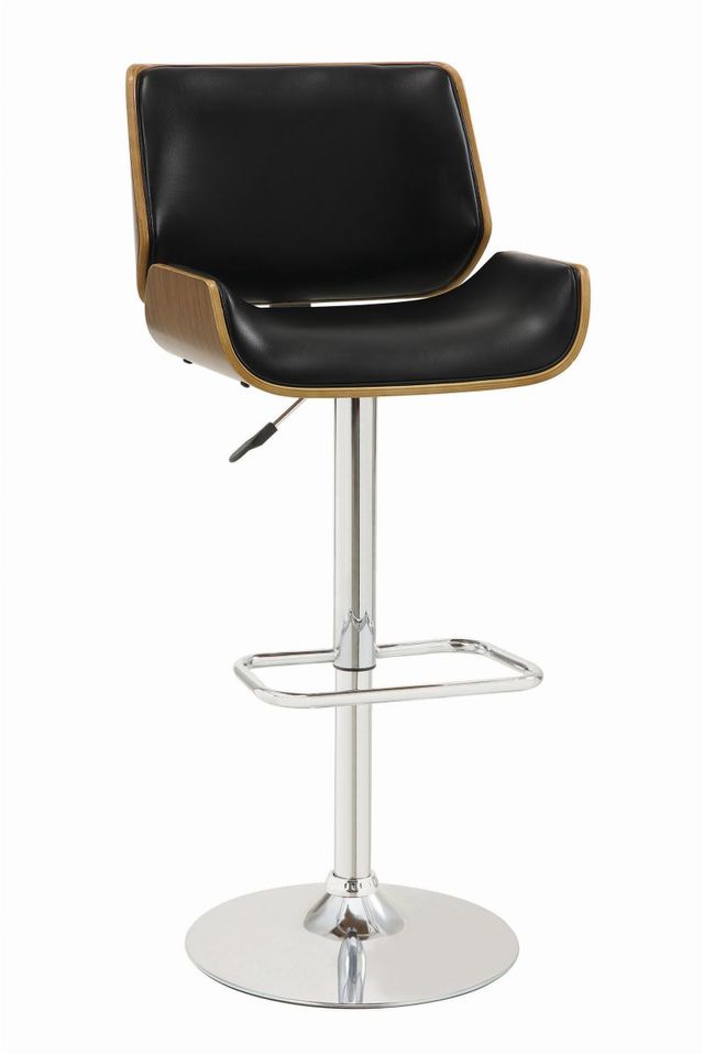 Coaster® Folsom Black/Chrome Upholstered Adjustable Stool