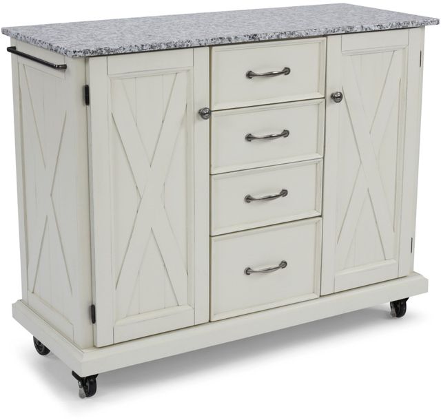 homestyles® Bay Lodge Off-White/Salt-and-Pepper Granite Kitchen Cart 3