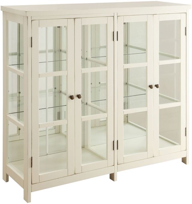 Coaster® White 4-Door Display Accent Cabinet
