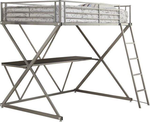 Coaster® Hyde Silver Full Workstation Loft Bed