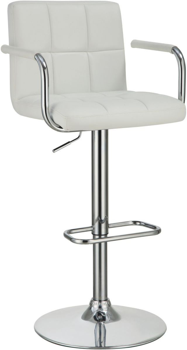 Coaster® Palomar White/Chrome Adjustable Bar Stool