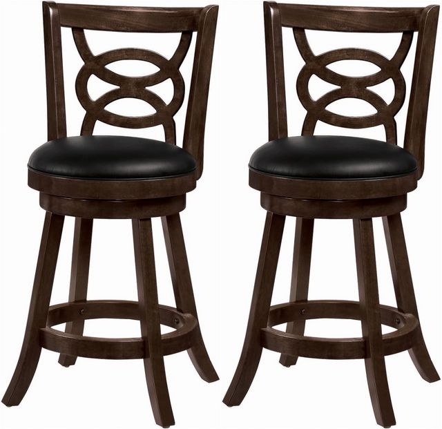 Coaster® 2-Piece Cappuccino Swivel Counter Height Stools with Upholstered Seat